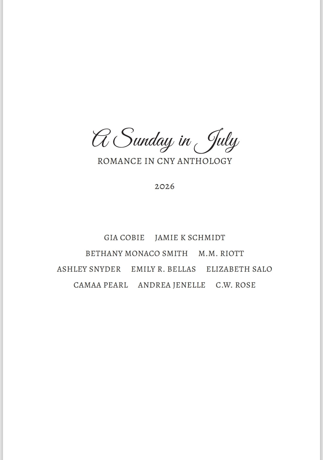 A Sunday in July - Romance in CNY 2026 Anthology PRE-ORDER